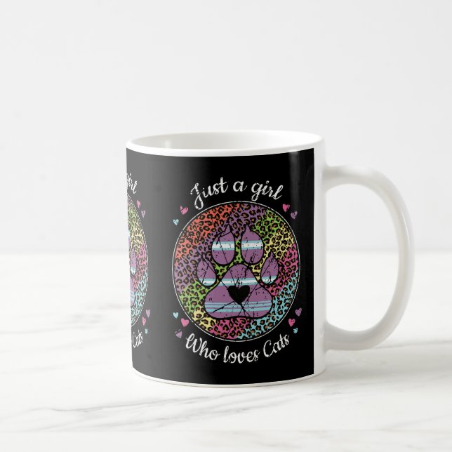 Just a Girl Who Loves Cats Owners Kitty Cat Moms Coffee Mug (Right)