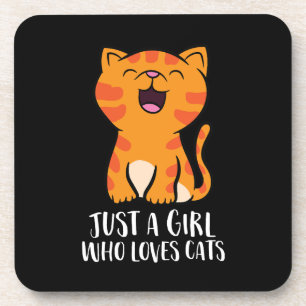 Just a Girl Who Loves Cats Pullover Beverage Coaster