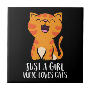 Just a Girl Who Loves Cats Pullover Ceramic Tile