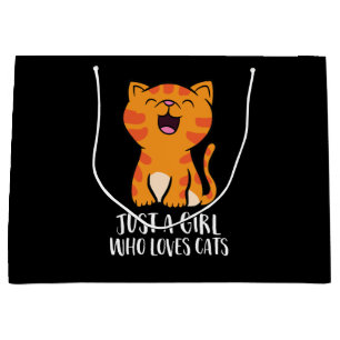 Just a Girl Who Loves Cats Pullover Large Gift Bag