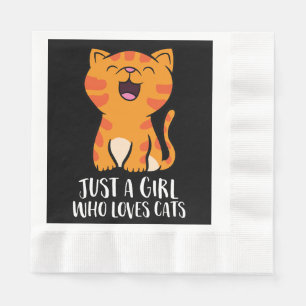Just a Girl Who Loves Cats Pullover Napkins
