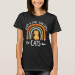 Just A Girl Who Loves Cats Rainbow Cute Cats Lover T-shirt at Zazzle