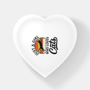 Just a Girl Who Loves Cats Retro Vintage Cat Desig Paperweight