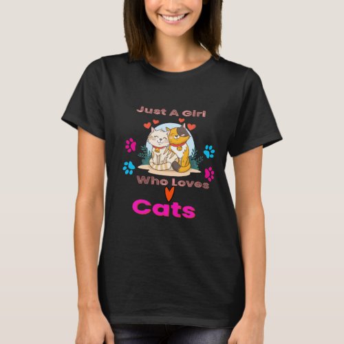 Just A Girl Who Loves Cats Shirt Cute Cat Lover 