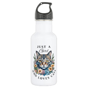 Just a Girl Who Loves Cats Stainless Steel Water Bottle