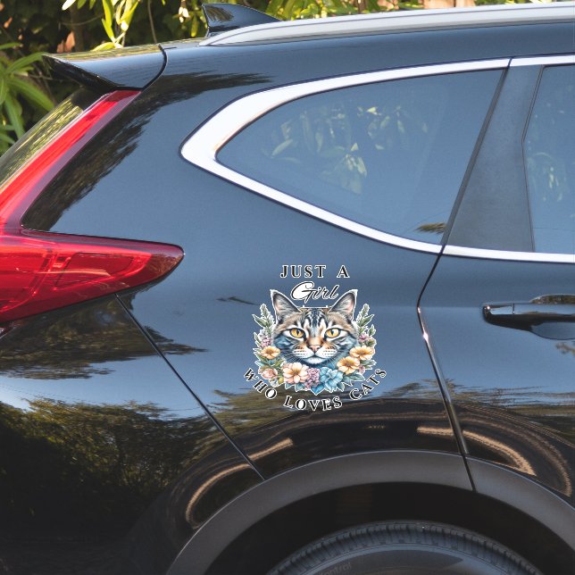 Just a Girl Who Loves Cats  Sticker (Car Side)