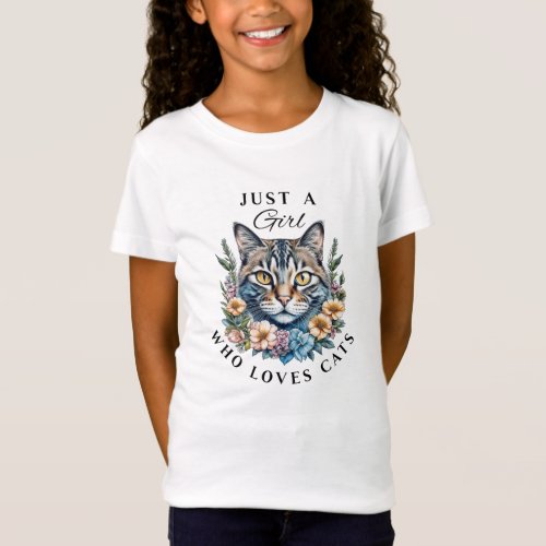 Just a Girl Who Loves Cats   T_Shirt