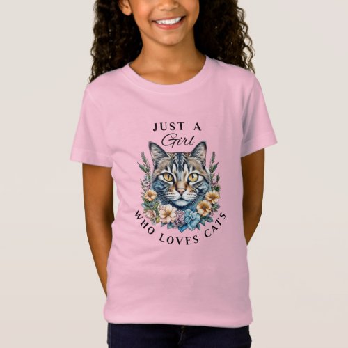 Just a Girl Who Loves Cats   T_Shirt