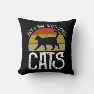 Just A Girl Who Loves Cats Throw Pillow