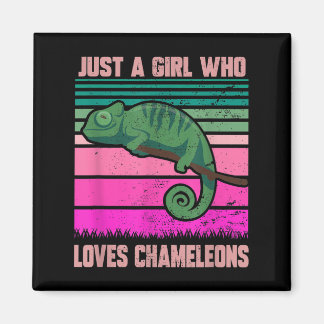 Just A Girl Who Loves Chameleons Funny Quote Lizar Magnet