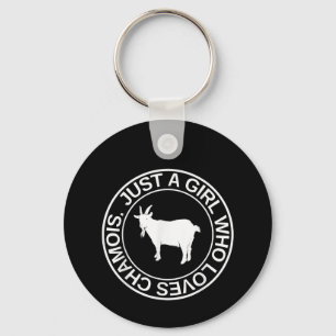 Just A Girl Who Loves Chamois Gift For Women Goat Keychain