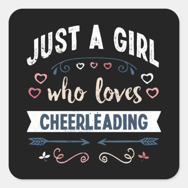 Just a Girl who loves Cheerleading Funny Gifts Square Sticker (Front)