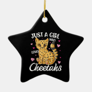 just a girl who loves cheetahs cheetah gift ceramic ornament