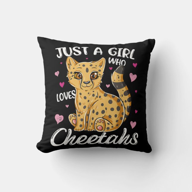 just a girl who loves cheetahs | cheetah gift throw pillow (Front)