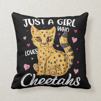 just a girl who loves cheetahs | cheetah gift throw pillow