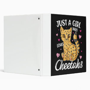 Just A Girl Who Loves Cheetahs Heart Cheetah 3 Ring Binder