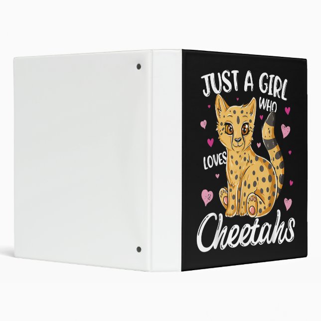 Just A Girl Who Loves Cheetahs | Heart Cheetah 3 Ring Binder (Background)
