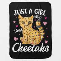 Just A Girl Who Loves Cheetahs | Heart Cheetah Baby Blanket