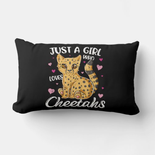 Just A Girl Who Loves Cheetahs  Heart Cheetah Lumbar Pillow