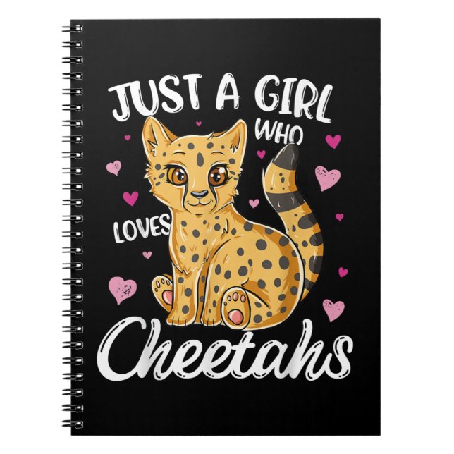 Just A Girl Who Loves Cheetahs | Heart Cheetah Notebook (Front)