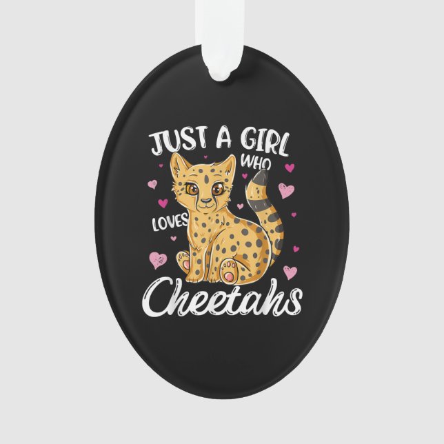 Just A Girl Who Loves Cheetahs | Heart Cheetah Ornament (Front)