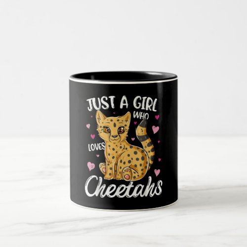 Just A Girl Who Loves Cheetahs  Heart Cheetah Two_Tone Coffee Mug