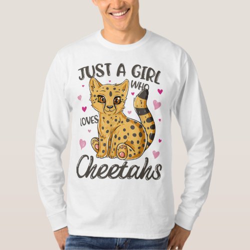 Just A Girl Who Loves Cheetahs Women Cheetah Cat L T_Shirt