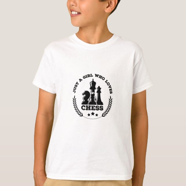 Just a Girl Who loves Chess- Chess Lover T-Shirt (Front)