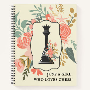 Just a Girl who Loves Chess Queen Chess Floral Notebook