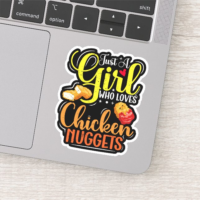Just A Girl Who Loves Chicken Nuggets Girl Gift Sticker (Detail)