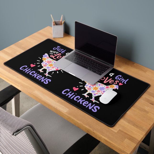 Just A Girl Who Loves Chickens Chicken Hen Love Cu Desk Mat (Office 2)
