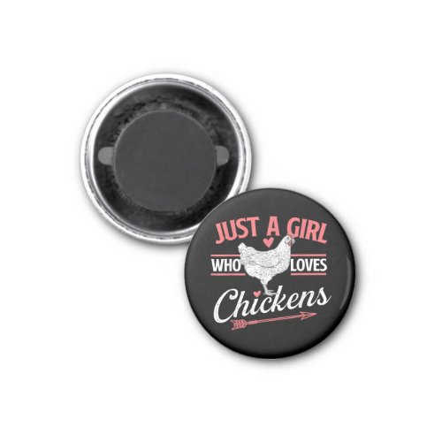 Just A Girl Who Loves Chickens _ Chicken Lover Pou Magnet