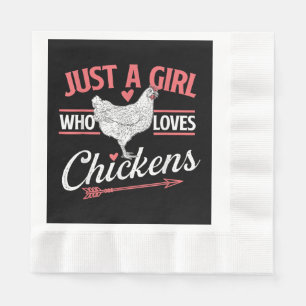 Just A Girl Who Loves Chickens - Chicken Lover Pou Napkins