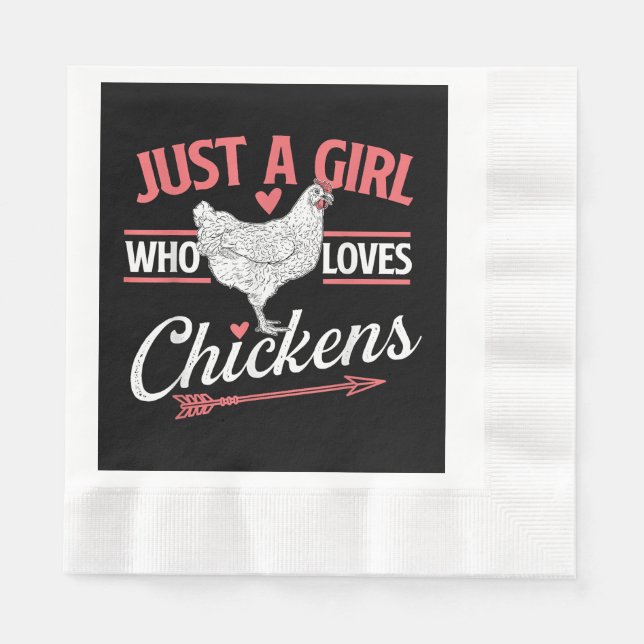 Just A Girl Who Loves Chickens - Chicken Lover Pou Napkins (Front)