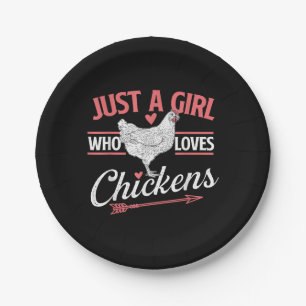 Just A Girl Who Loves Chickens - Chicken Lover Pou Paper Plates