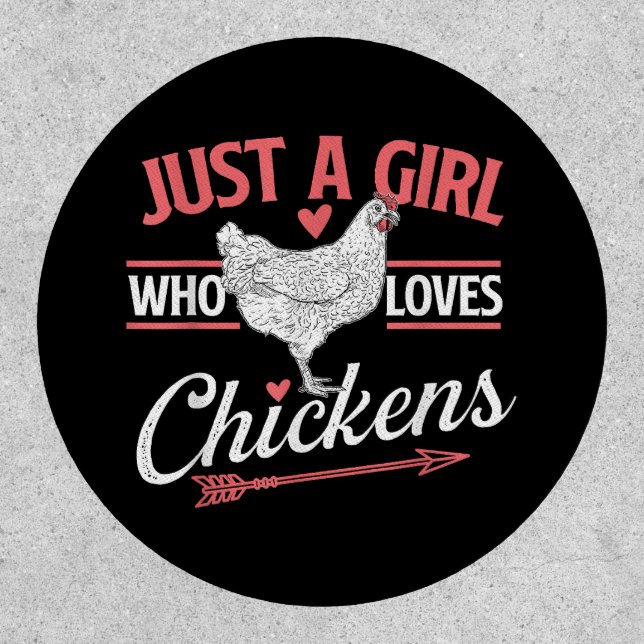 Just A Girl Who Loves Chickens - Chicken Lover Pou Patch (Front)