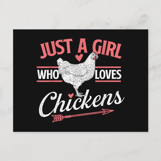 Just A Girl Who Loves Chickens - Chicken Lover Pou Postcard (Front)