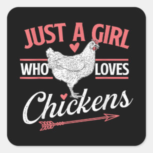 Just A Girl Who Loves Chickens - Chicken Lover Pou Square Sticker