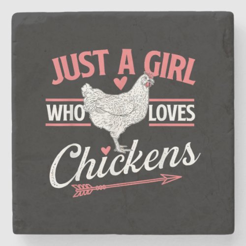 Just A Girl Who Loves Chickens _ Chicken Lover Pou Stone Coaster