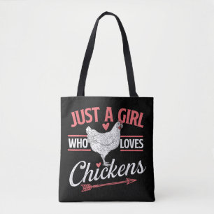 Just A Girl Who Loves Chickens - Chicken Lover Pou Tote Bag