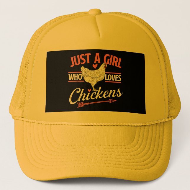 Just A Girl Who Loves Chickens - Chicken Lover Pou Trucker Hat (Front)