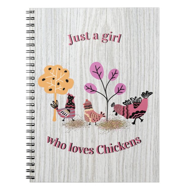 Just A Girl Who Loves Chickens Country Folk Art   Notebook (Front)