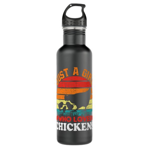 Just a Girl Who Loves Chickens Farmer Farm Mens Wo Stainless Steel Water Bottle