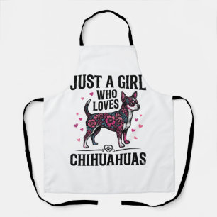 Just A Girl Who Loves Chihuahuas Vintage Dog Desig Apron