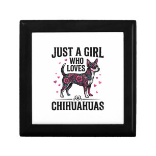 Just A Girl Who Loves Chihuahuas Vintage Dog Desig Gift Box