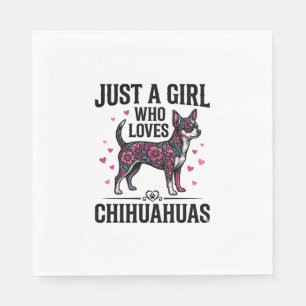 Just A Girl Who Loves Chihuahuas Vintage Dog Desig Napkins