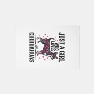 Just A Girl Who Loves Chihuahuas Vintage Dog Desig Rug