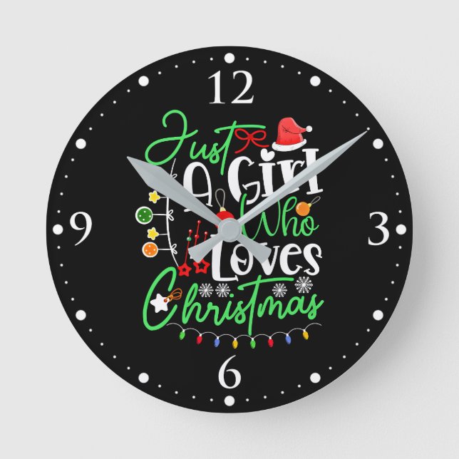 Just A Girl Who Loves Christmas-64714 Round Clock (Front)