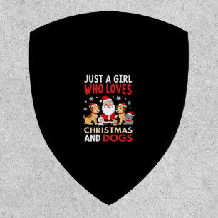 Just A Girl Who Loves Christmas And Dogs Holiday X Patch