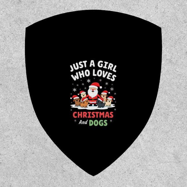 Just A Girl Who Loves Christmas And Dogs Holiday X Patch (Front)